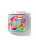 The front view of a 30-serve tub of Alani Nu Cherry Twist Pre-Workout, naturally flavored and made to support energy, endurance, and pump.